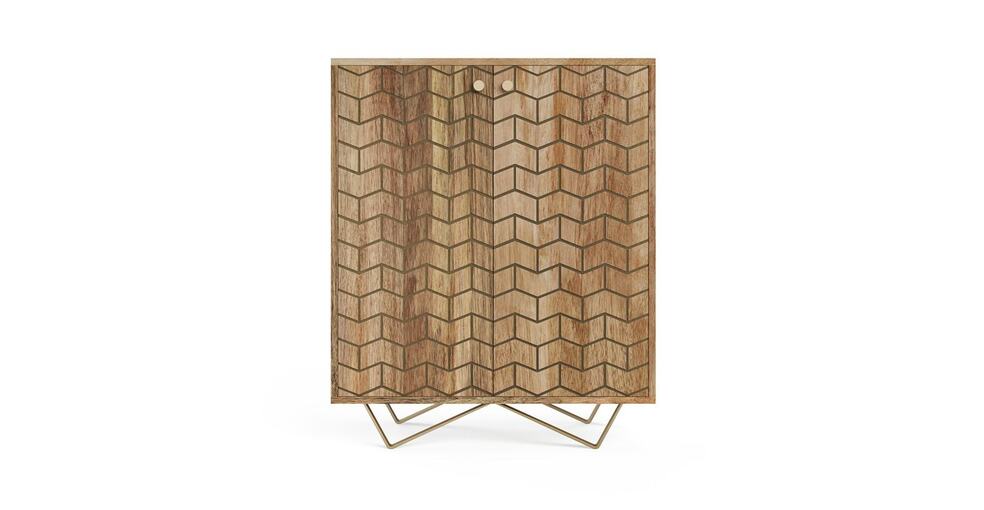 Brosa Alpina Bar Cabinet - Contemporary Bar Cabinet Natural Mango Wood