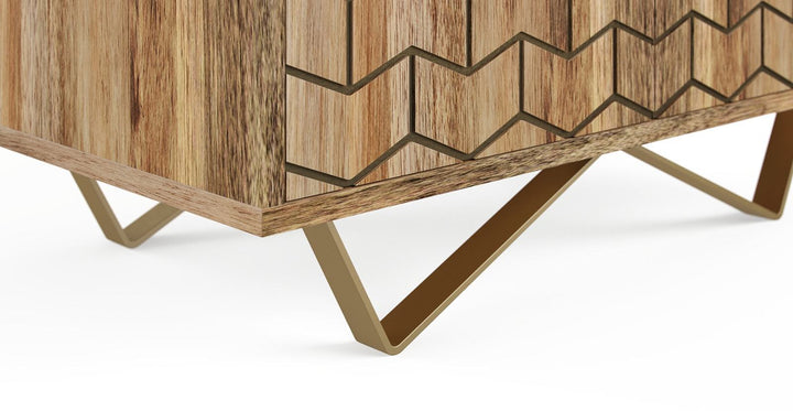 Brosa Alpina Bar Cabinet - Contemporary Bar Cabinet Natural Mango Wood