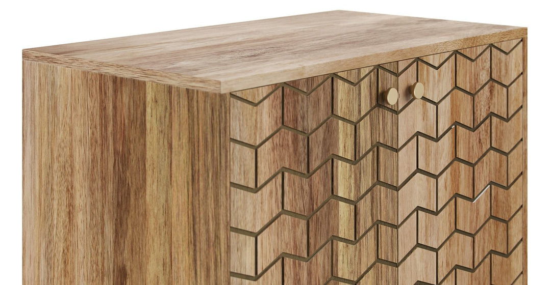 Brosa Alpina Bar Cabinet - Contemporary Bar Cabinet Natural Mango Wood