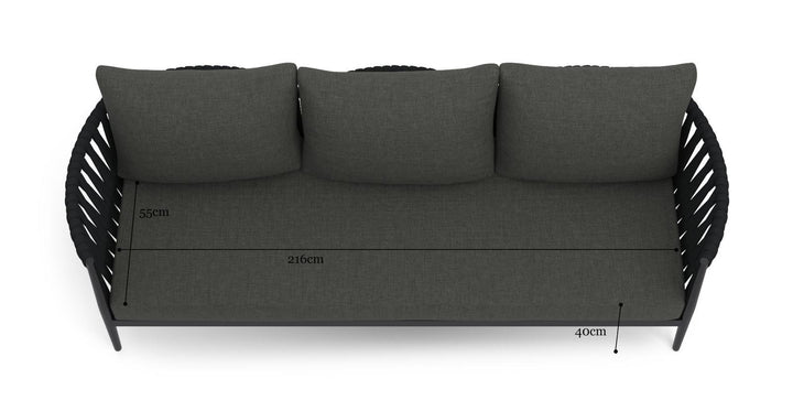 Brosa Maui 3 Seater Outdoor Sofa Piece Deep Flint