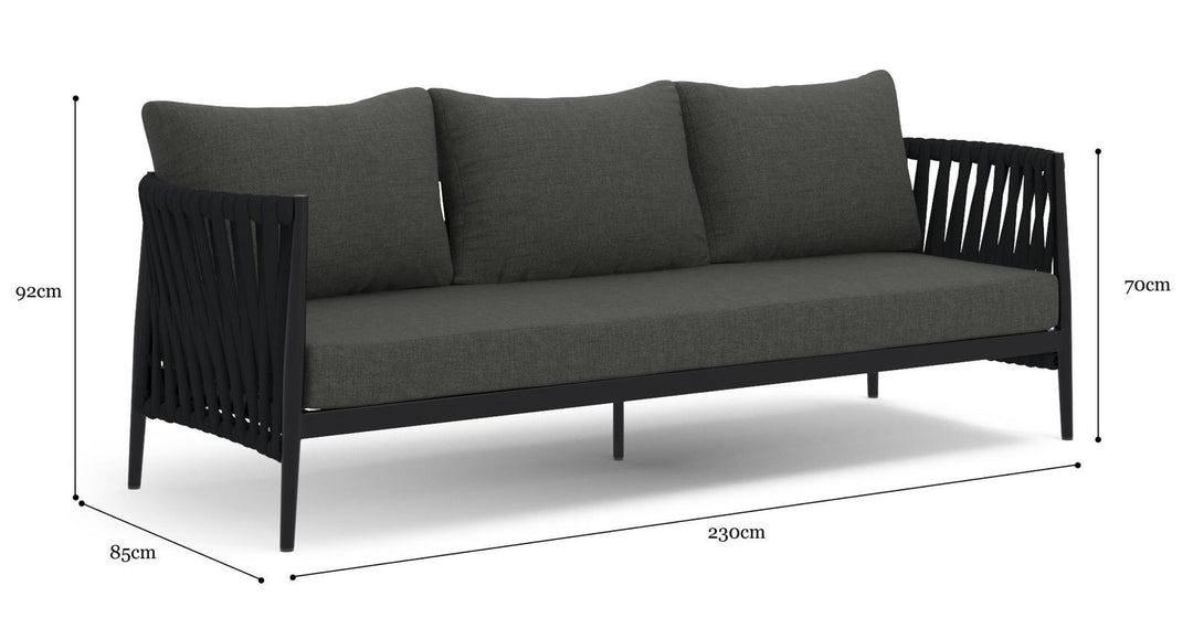 Brosa Maui 3 Seater Outdoor Sofa Piece Deep Flint