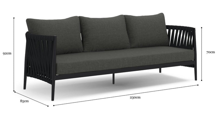 Brosa Maui 3 Seater Outdoor Sofa Piece Deep Flint