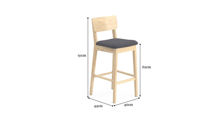 Brosa Mokuzai Bar Stool (Charcoal)