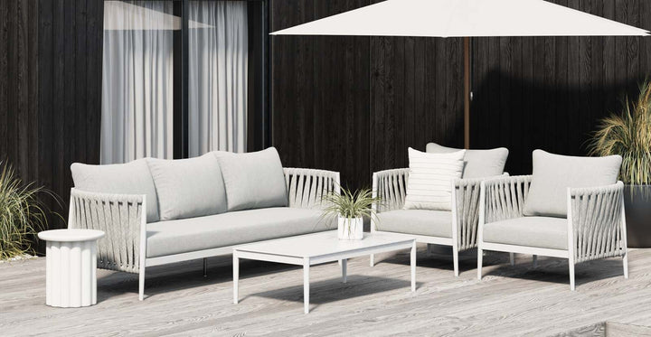 Brosa Maui 3 Seater Outdoor Sofa Piece (Alabaster, Right Arm)