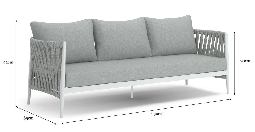 Brosa Maui 3 Seater Outdoor Sofa Piece (Alabaster, Right Arm)