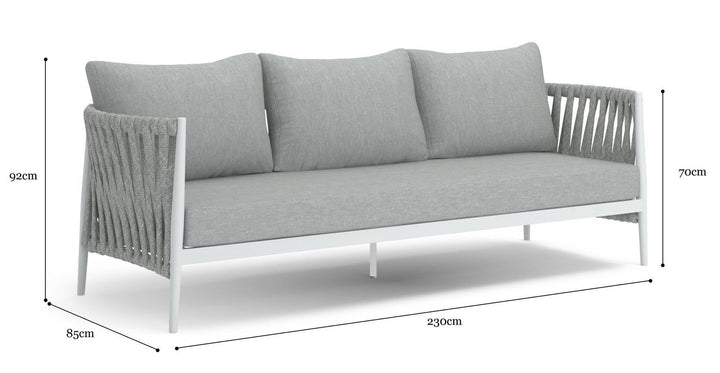 Brosa Maui 3 Seater Outdoor Sofa Piece (Alabaster, Right Arm)