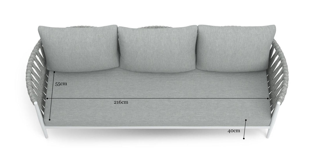 Brosa Maui 3 Seater Outdoor Sofa Piece (Alabaster, Right Arm)