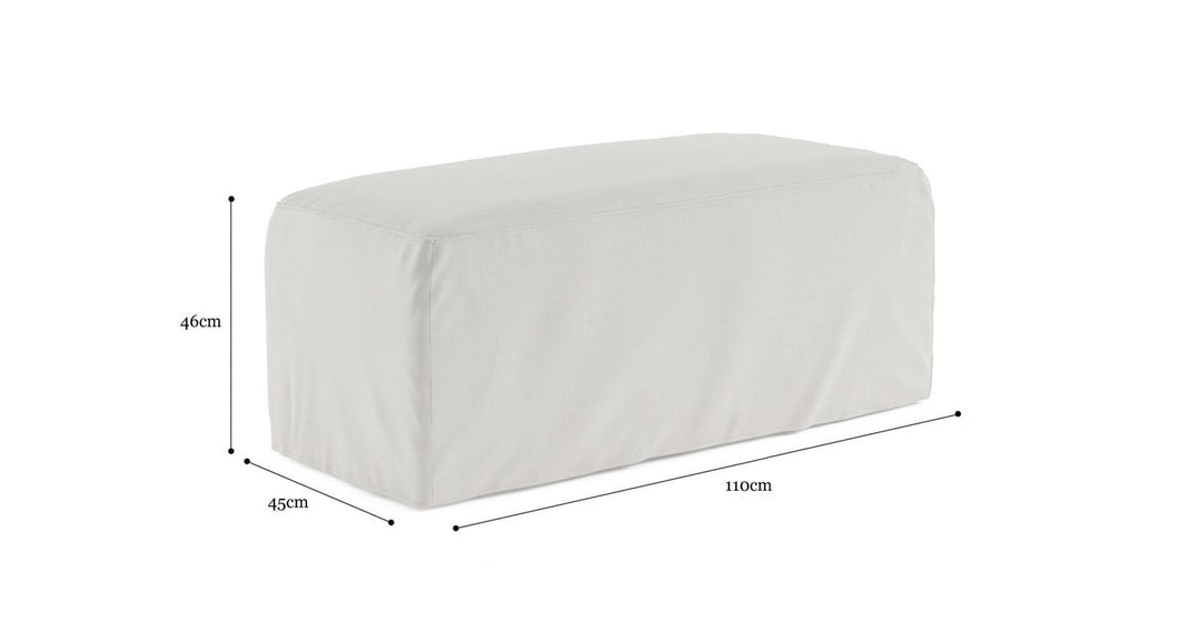 Brosa Slip Cover Set For Drake Ottoman - Corinthian White