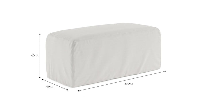 Brosa Slip Cover Set For Drake Ottoman - Corinthian White