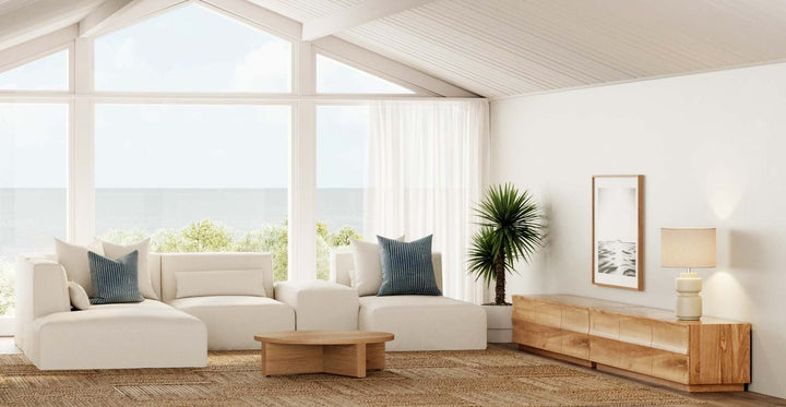 Brosa Slip Cover Set For Drake Ottoman - Corinthian White