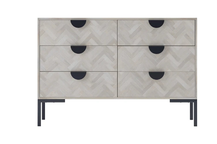 Brosa Hertz Wide Chest of Drawers (White Wash)