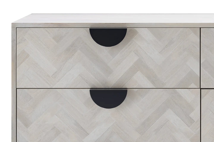 Brosa Hertz Wide Chest of Drawers (White Wash)