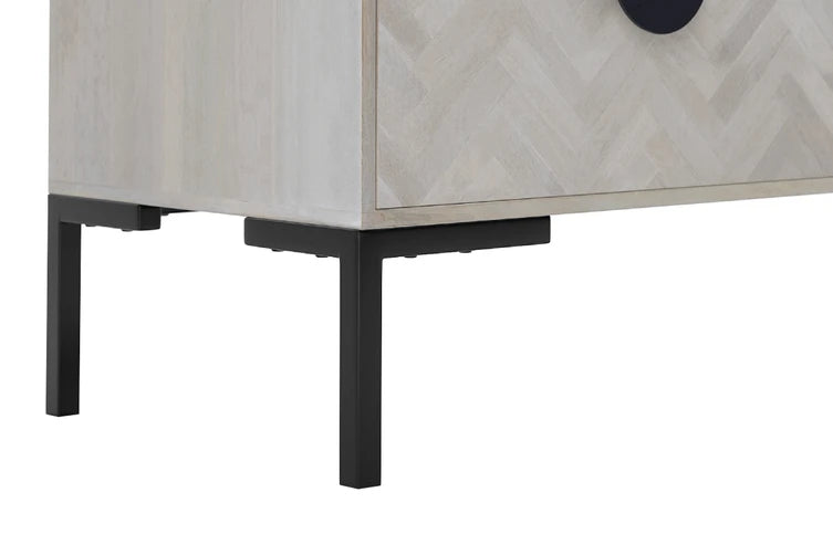 Brosa Hertz Wide Chest of Drawers (White Wash)