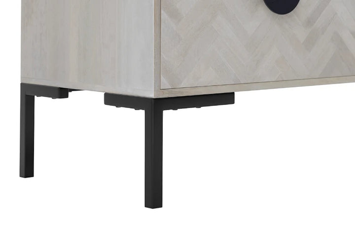 Brosa Hertz Wide Chest of Drawers (White Wash)