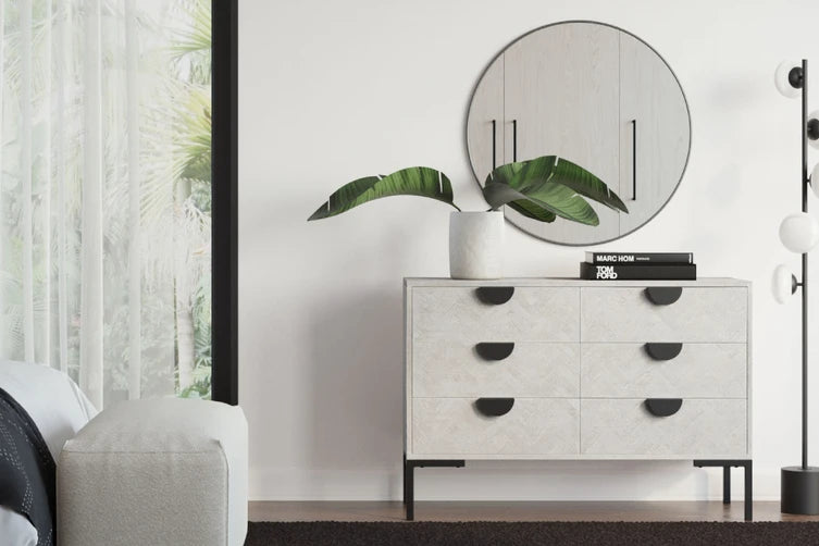 Brosa Hertz Wide Chest of Drawers (White Wash)