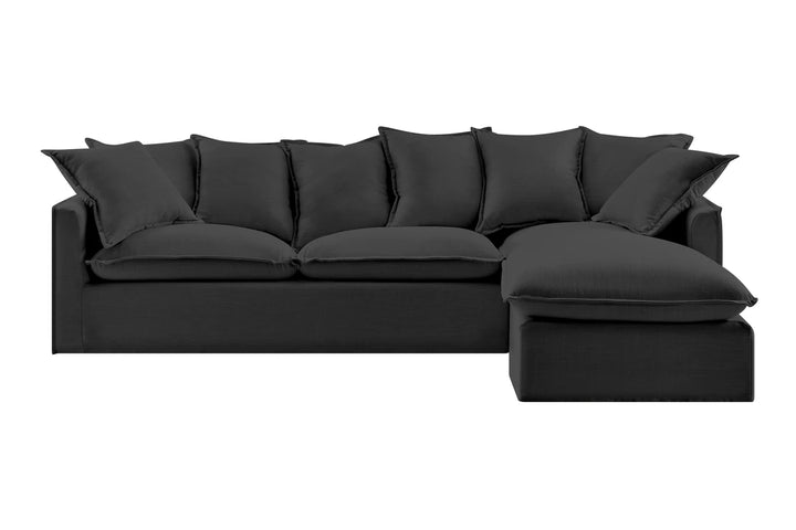 Brosa Palermo 3 Seater Modular Sofa with Right Chaise (Night Black)