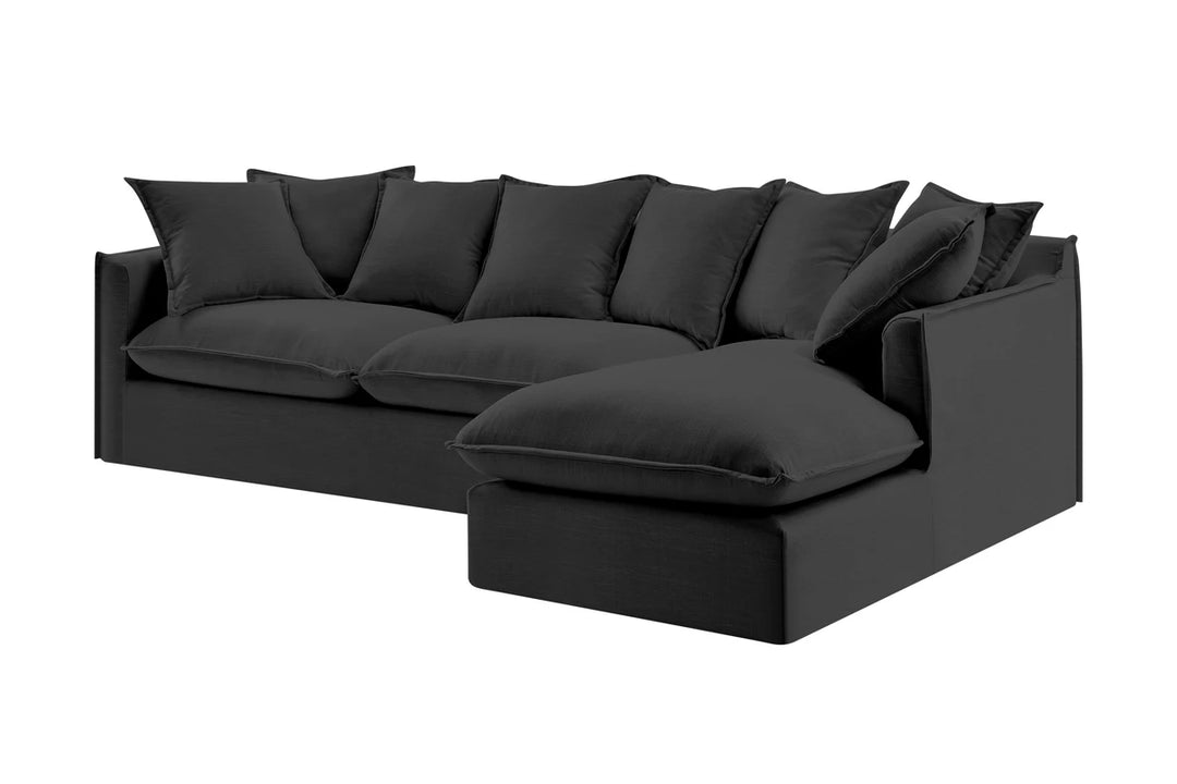 Brosa Palermo 3 Seater Modular Sofa with Right Chaise (Night Black)