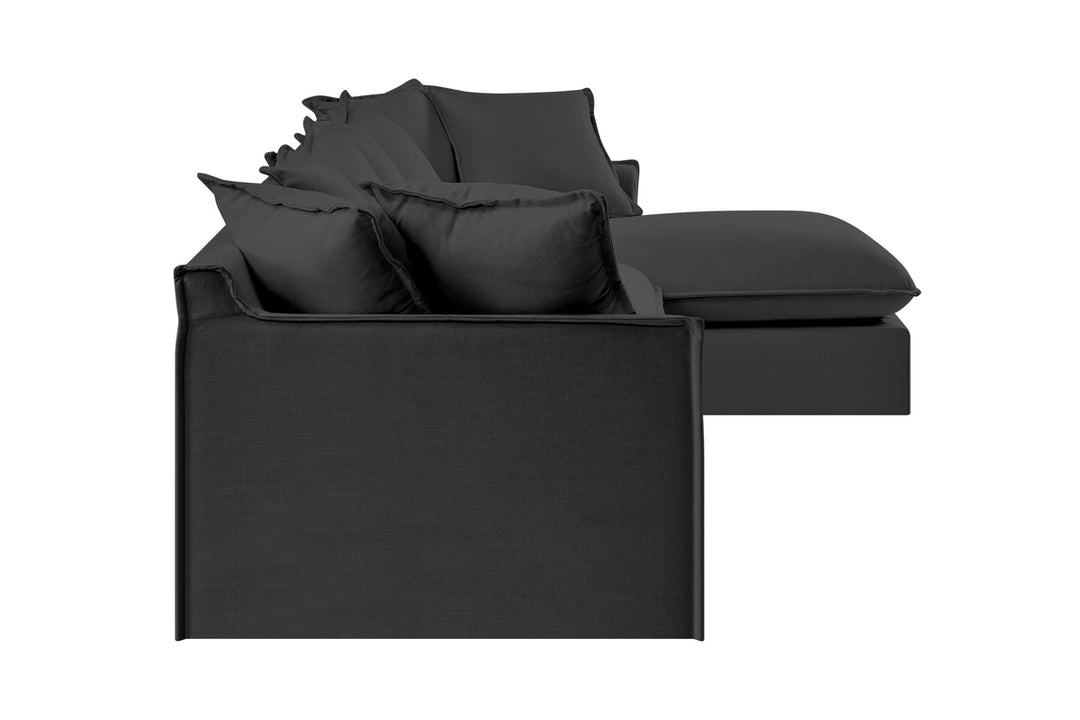 Brosa Palermo 3 Seater Modular Sofa with Right Chaise (Night Black)