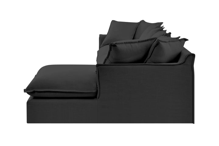 Brosa Palermo 3 Seater Modular Sofa with Right Chaise (Night Black)