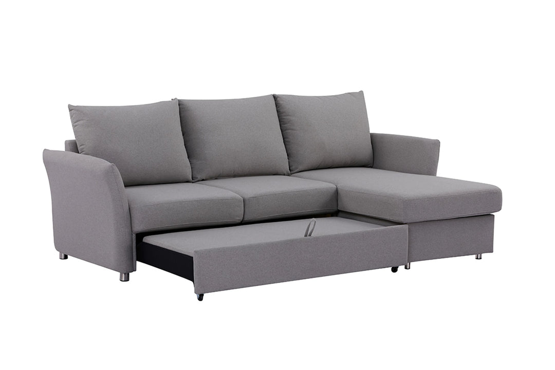 Brosa Austin Corner Sofa Bed with Reversible Storage Chaise (Storm Grey)