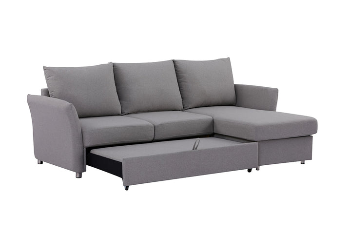 Brosa Austin Corner Sofa Bed with Reversible Storage Chaise (Storm Grey)