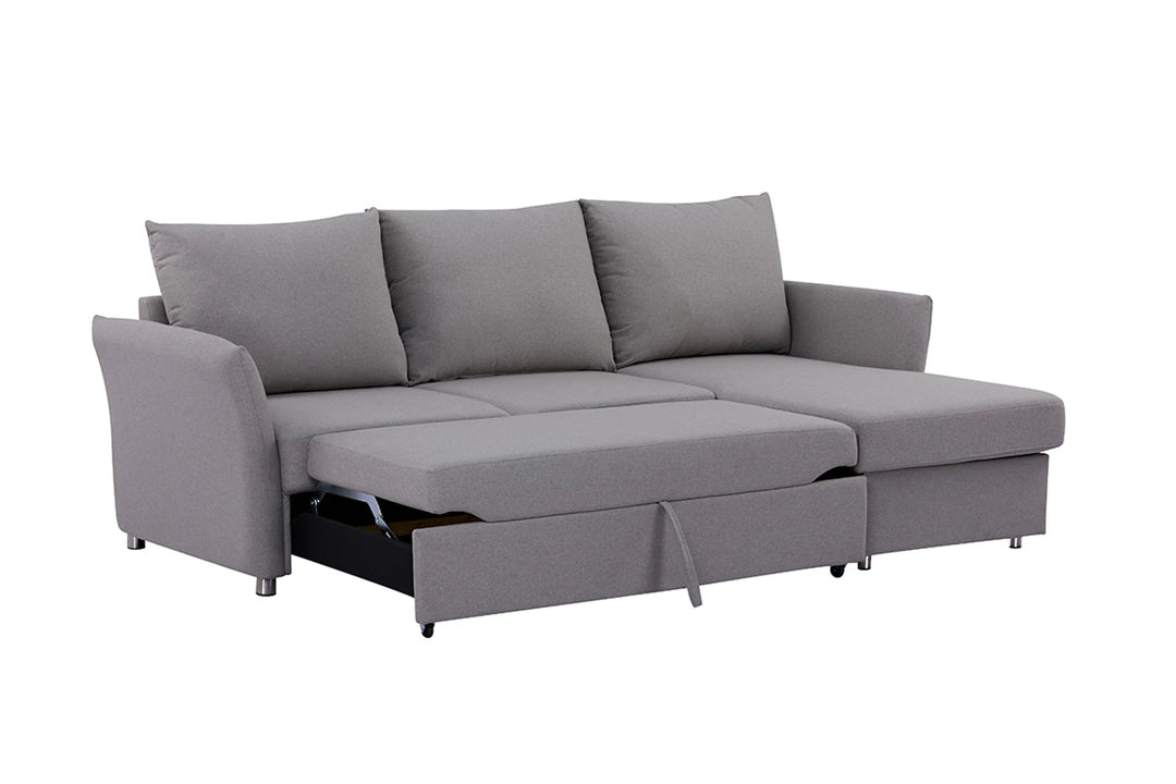 Brosa Austin Corner Sofa Bed with Reversible Storage Chaise (Storm Grey)