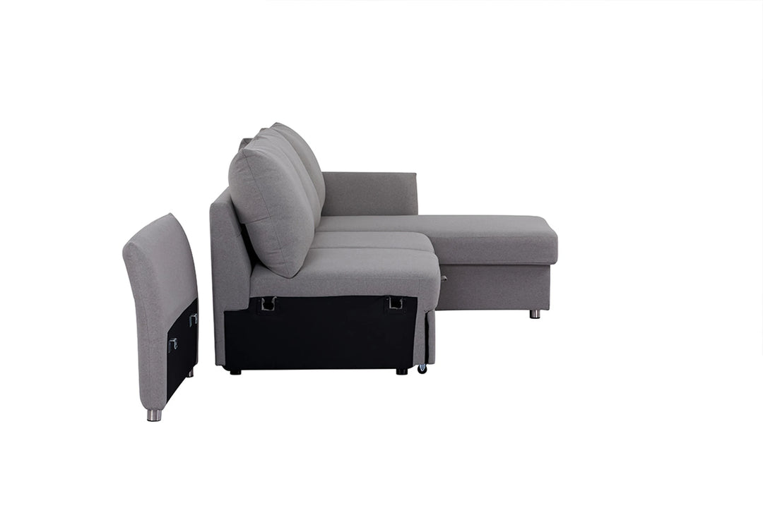 Brosa Austin Corner Sofa Bed with Reversible Storage Chaise (Storm Grey)