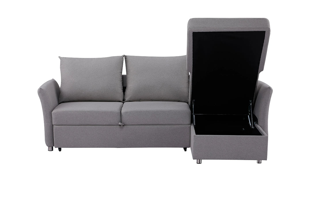 Brosa Austin Corner Sofa Bed with Reversible Storage Chaise (Storm Grey)