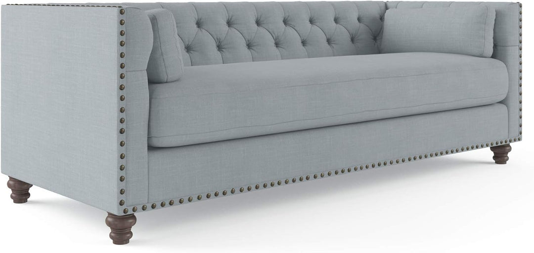Brosa Madeline Chesterfield 3 Seater Sofa - Classic Traditional Sofa Heron Grey