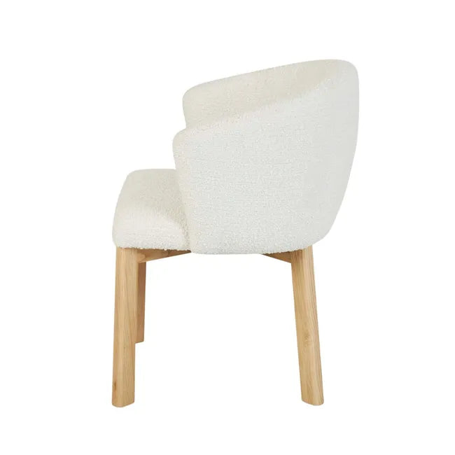 Brosa Tate Dining Armchair - Snow Boucle - Natural Ash