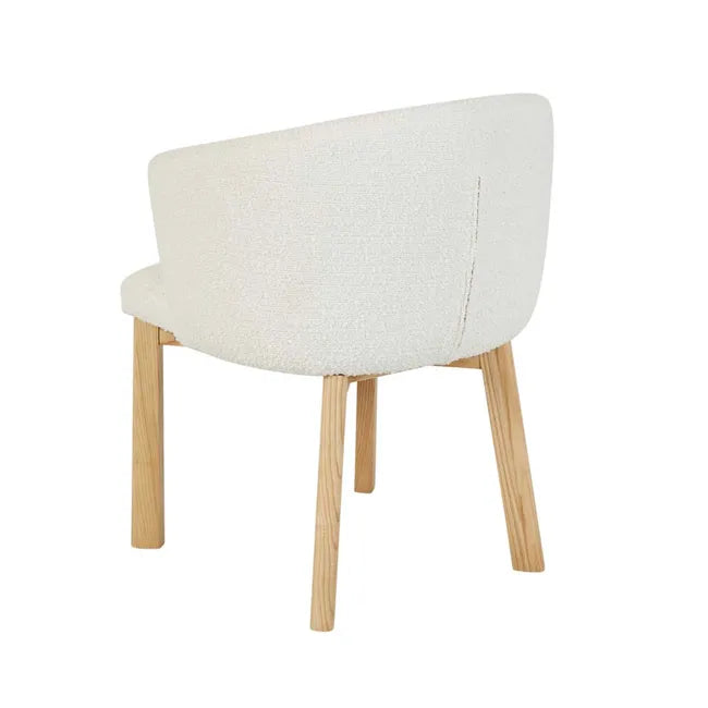 Brosa Tate Dining Armchair - Snow Boucle - Natural Ash