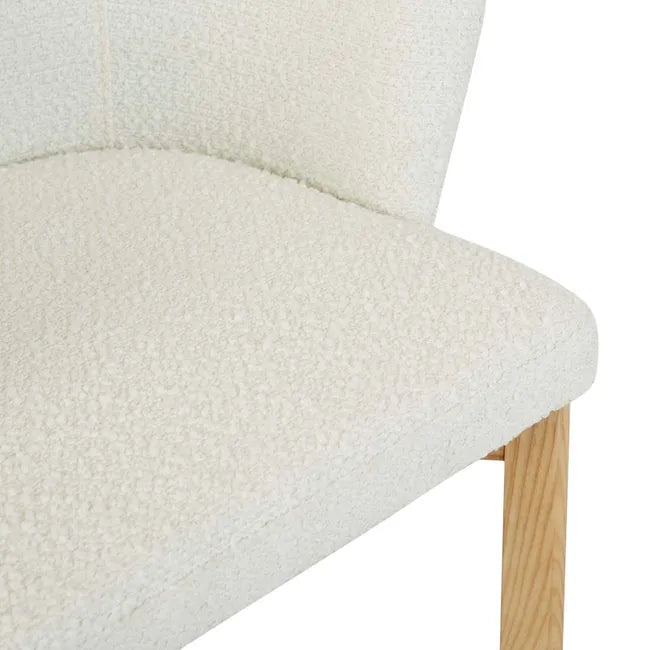 Brosa Tate Dining Armchair - Snow Boucle - Natural Ash