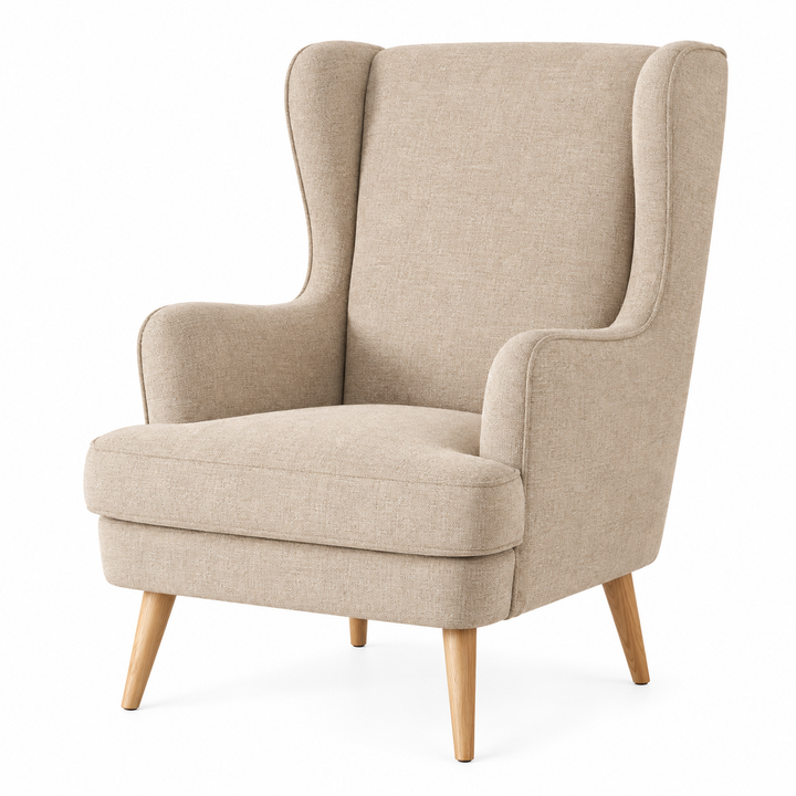 Brosa Arnie Wingback Chair (Oatmeal Beige)