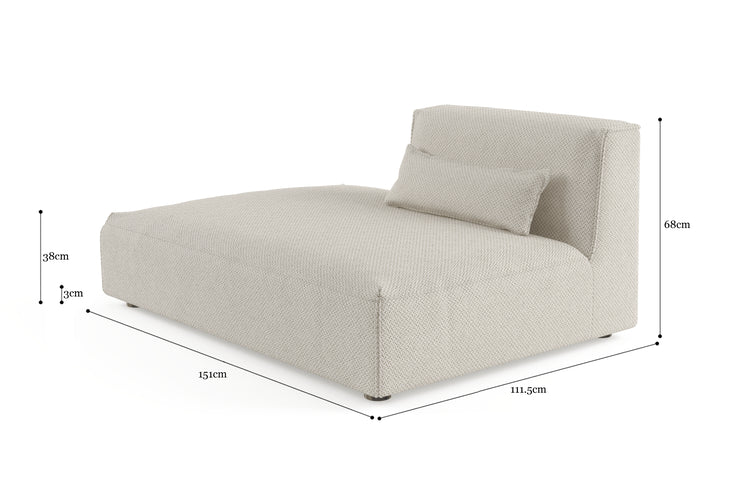 Brosa Drake Open Modular Chaise Piece (Seashell White)