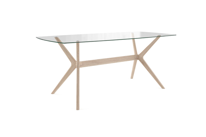 Brosa Olsen Glass Top Dining Table 185cm (Scandi Oak)