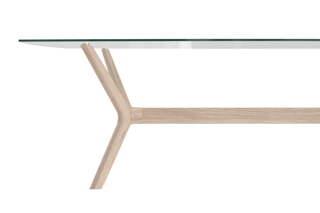 Brosa Olsen Glass Top Dining Table 185cm (Scandi Oak)