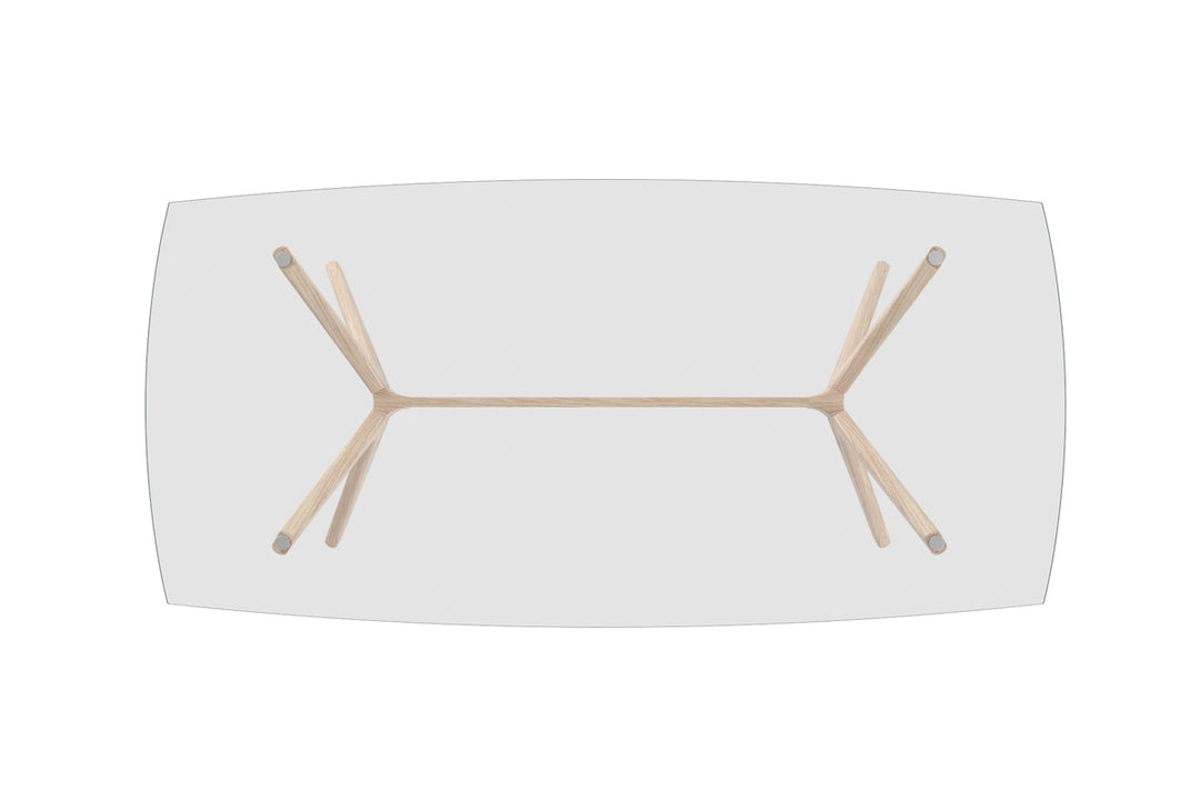 Brosa Olsen Glass Top Dining Table 185cm (Scandi Oak)