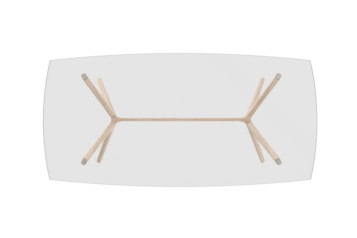 Brosa Olsen Glass Top Dining Table 185cm (Scandi Oak)