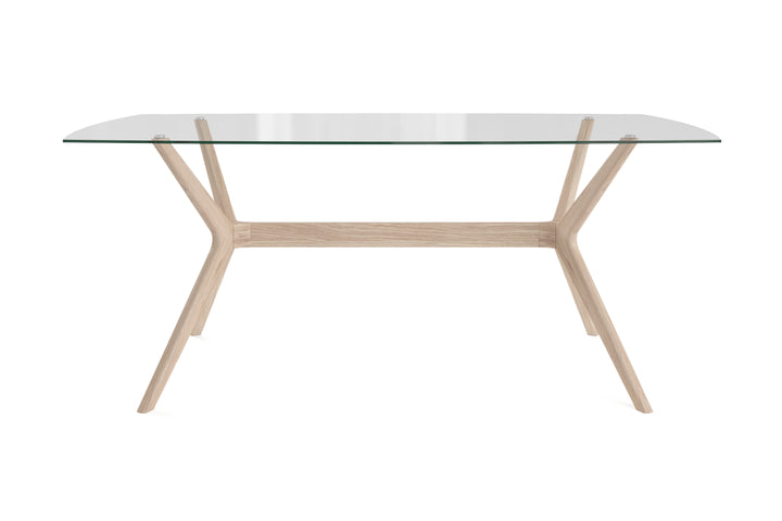 Brosa Olsen Glass Top Dining Table 185cm (Scandi Oak)
