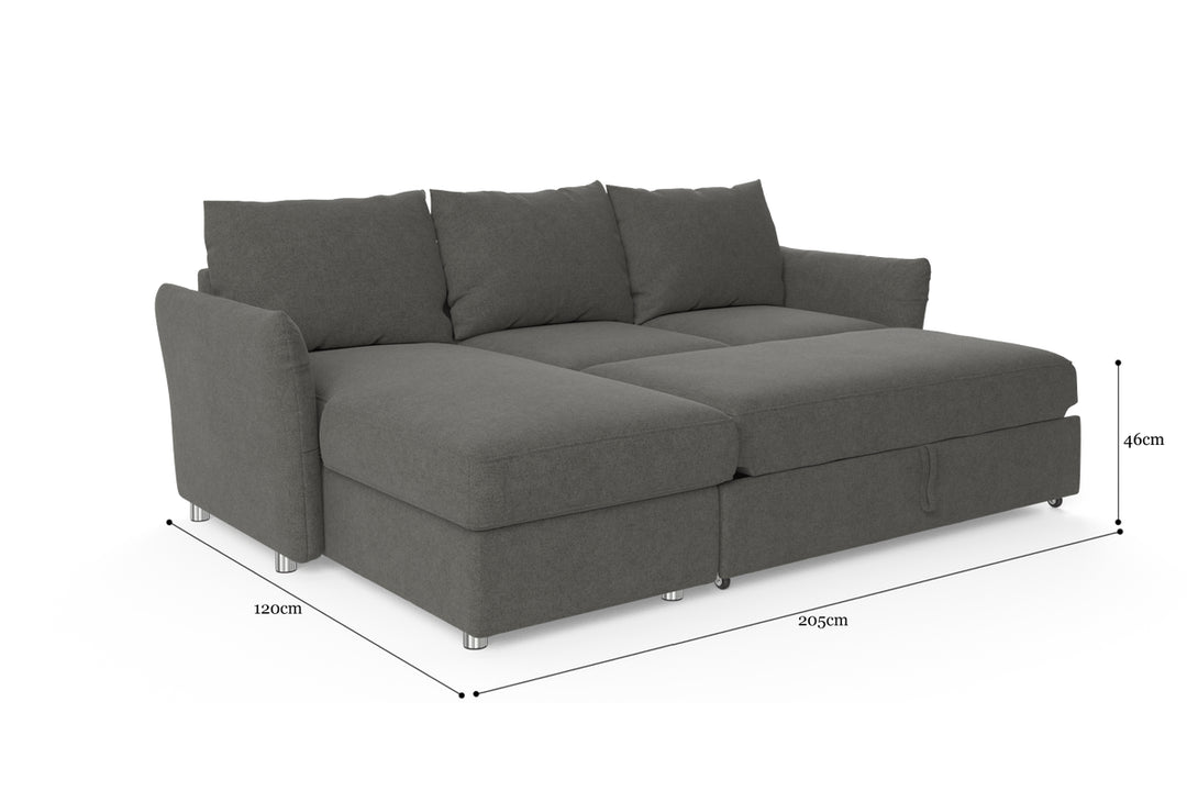 Brosa Austin Full Sleeper Modular Sofa with Storage (Dark Gull Grey)