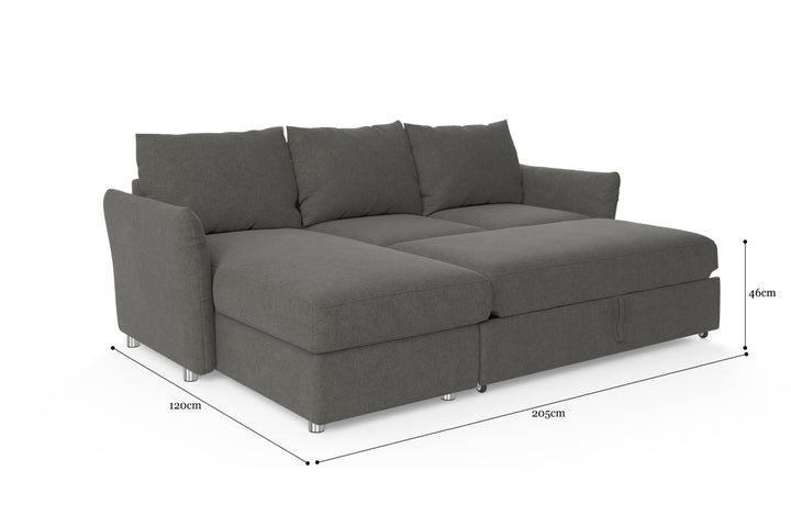 Brosa Austin Full Sleeper Modular Sofa with Storage (Dark Gull Grey)