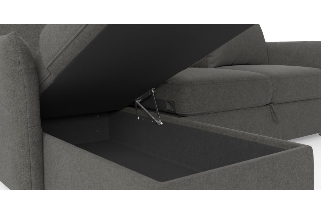 Brosa Austin Full Sleeper Modular Sofa with Storage (Dark Gull Grey)