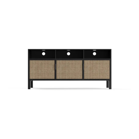 Brosa Caledonia Rattan Entertainment Unit - Black