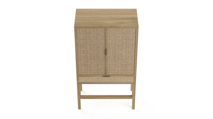 Brosa Caledonia Rattan Bar Cabinet (Bleached Solid Mango Wood)