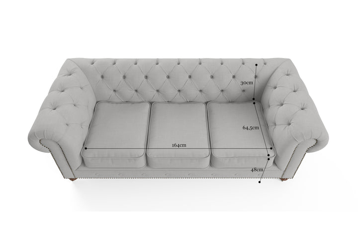 Brosa Camden Chesterfield 3 Seater Sofa (Cloud Grey)