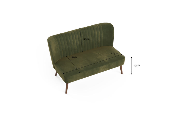 Brosa Cece Loveseat (Bottle Green)