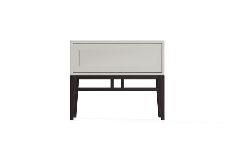 Brosa Scott Bedside Table (High Gloss Beige Wood)