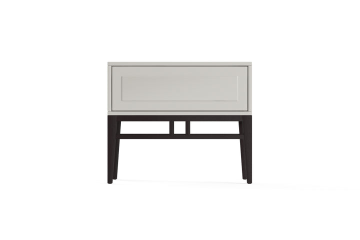 Brosa Scott Bedside Table (High Gloss Beige Wood)