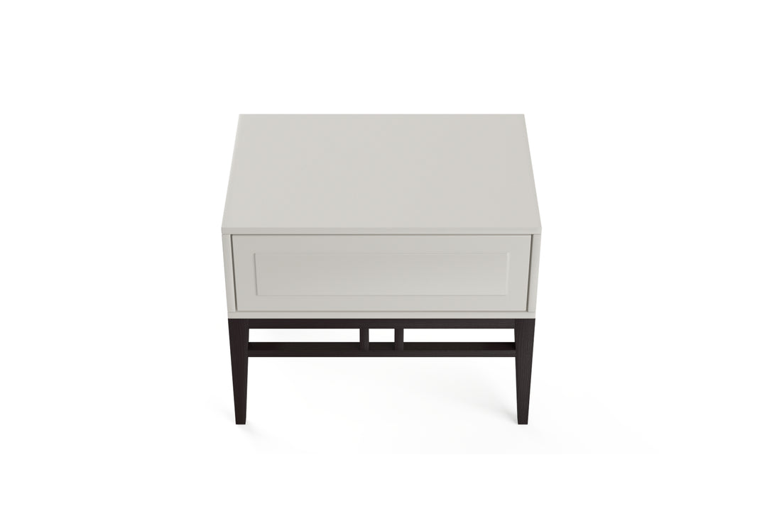Brosa Scott Bedside Table (High Gloss Beige Wood)