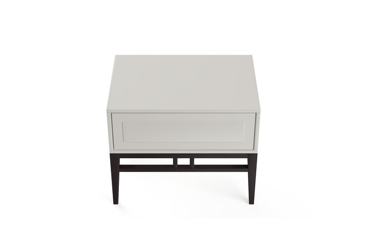 Brosa Scott Bedside Table (High Gloss Beige Wood)